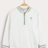 Rivet zip-up shirt - white