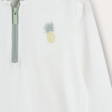 Rivet zip-up shirt - white