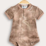 Tie-dye overalls with embroidery - beige