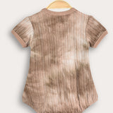 Tie-dye overalls with embroidery - beige