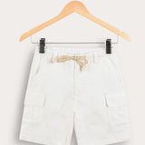 Shorts with pockets - white