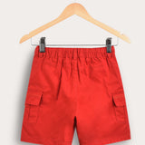 Shorts with pockets - red