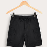 Shorts with pockets - black