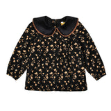 Baby shirt with small flowers - brown