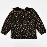 Baby shirt with small flowers - brown