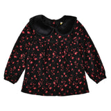 Baby shirt with small flowers - BERRY