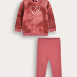 Heart Embroidery Tie Dye Set - Cherry