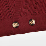 קרדיגן סריג כפתורים - בורדו