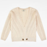 קרדיגן סריג כפתורים - שמנת