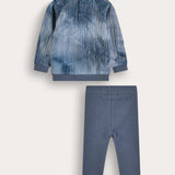 Heart Embroidery Tie Dye Set - Blue