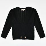 קרדיגן סריג כפתורים - שחור