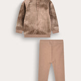 Heart Embroidery Tie Dye Set - Beige