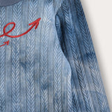 Tie Dye Set with Embroidery - Blue