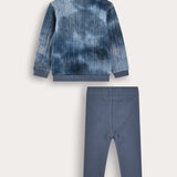 Tie Dye Set with Embroidery - Blue