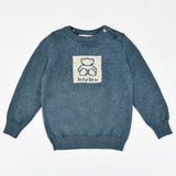 סוודר בסיומת ריב - כחול