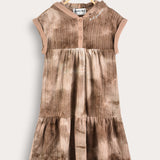 Tie-dye sarafan with hoodie - beige