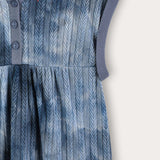 Tie-dye sarafan with hood - blue