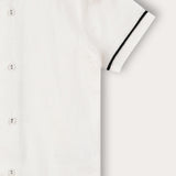 Double-breasted wrap shirt - cream