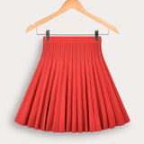 Fleece knit skirt - red