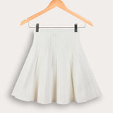 Pleated knit skirt - white