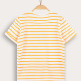 חולצת פסים עם הדפס - צהוב
