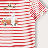 חולצת פסים עם הדפס - אדום