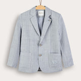 בלייזר מחויט עם כיסים - תכלת