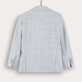 בלייזר מחויט עם כיסים - תכלת