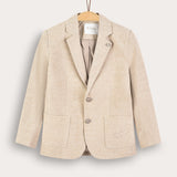 בלייזר מחויט עם כיסים - בז'