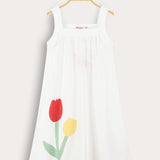 סרפן כתפיות עם הדפס - לבן