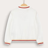 קרדיגן בומבר עם רוכסן - לבן