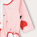 Button-down dress with collar - pink