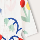 Button-down dress with collar - white