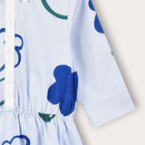 Button-up dress with collar - light blue