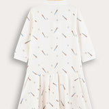 שמלת פולו עם צווארון - שמנת