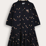 שמלת פולו עם צווארון - נייבי