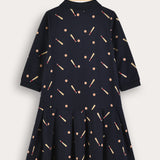 שמלת פולו עם צווארון - נייבי