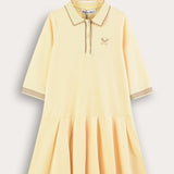 שמלת פולו עם צווארון - צהוב
