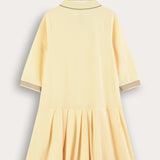 שמלת פולו עם צווארון - צהוב