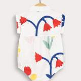 Baby overalls with collar - cream