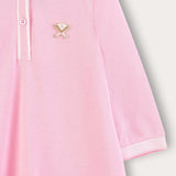 שמלת פולו עם צווארון - ורוד