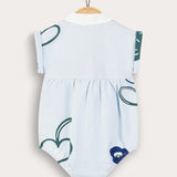 Baby overalls with collar - light blue