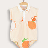 Baby overalls with collar - orange