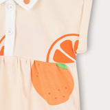 Baby overalls with collar - orange