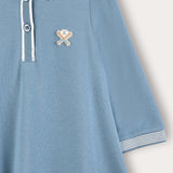 שמלת פולו עם צווארון - כחול