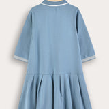 שמלת פולו עם צווארון - כחול