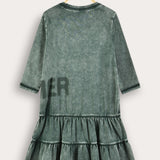 שמלת קומות עם הדפס - ירוק