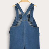 אוברול ג'ינס עם כתפיות - כחול