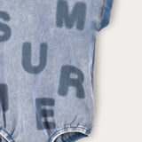 Baby wash overalls with inscription - blue