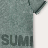 Washed shirt with inscription - green